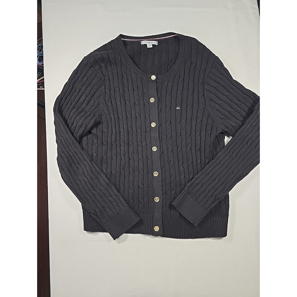 Tommy Hilfiger Cable Knit Cardigan‎ 2XL Preppy Old Money Women's
